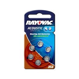 RAYOVAC RETAIL ACOUSTIC SPECIAL 312 BLISTER 6