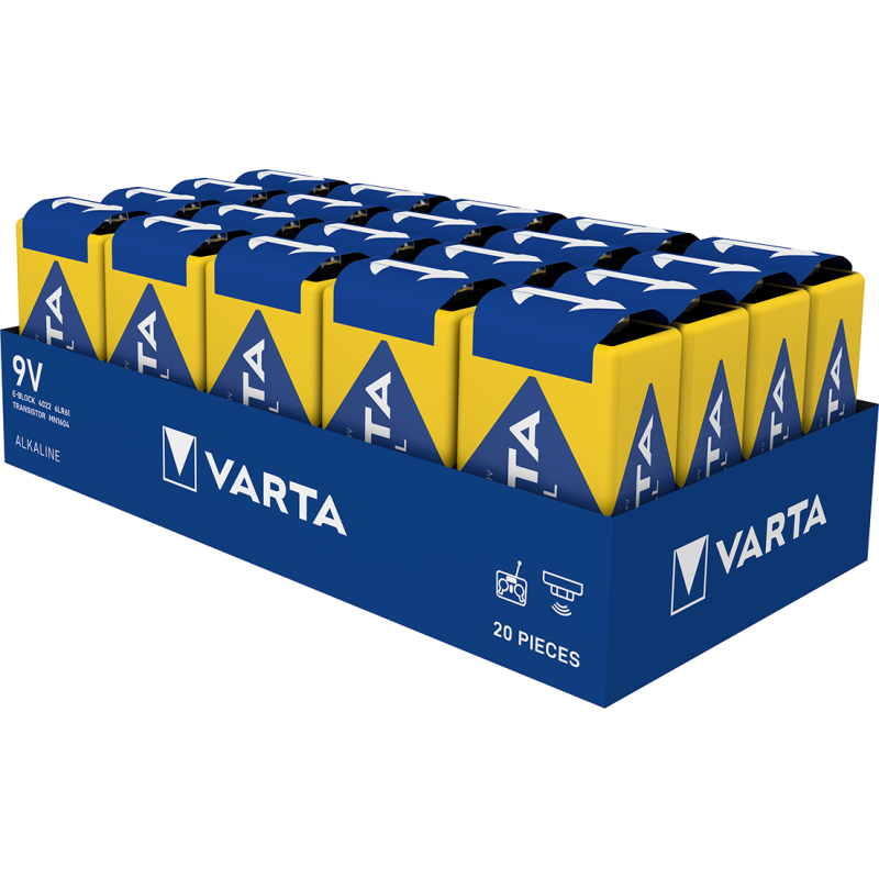 Piles 9V 6LR61 Varta industrial Pro - 20/BOX