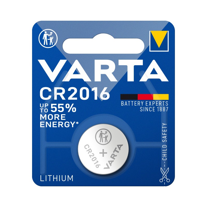 VARTA LITHIUM KNOPFZELLE CR2016 BLISTER 1