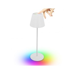 Joséphine - Lampe de table LED rechargeable, variateur tactile, blanc + RGB, IP54. Blanc