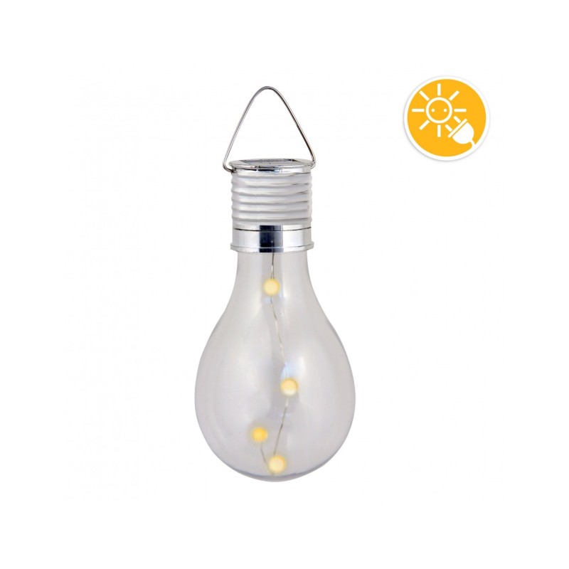 BULB LIGHT- Solarleuchte mit 4 Mini LED. Birnenform