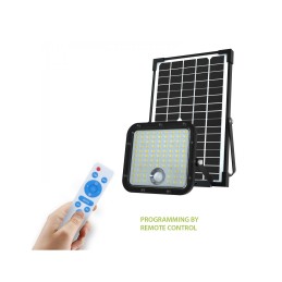 CUBE - Projecteur LED solaire 4800 lumens, avec détecteur de présence. Panneau solaire à distance