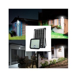 CUBE - Projecteur LED solaire 4800 lumens, avec détecteur de présence. Panneau solaire à distance