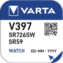 V397/SR59 Pile bouton Varta SILVER, 1 pce