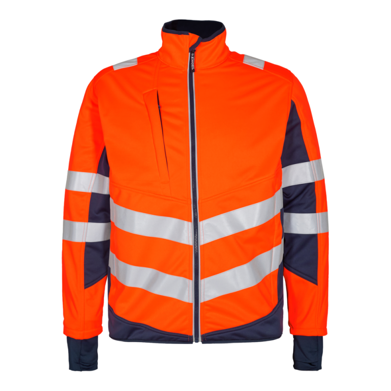 Blouson softshell Safety orange/bleu | Taille: XXL