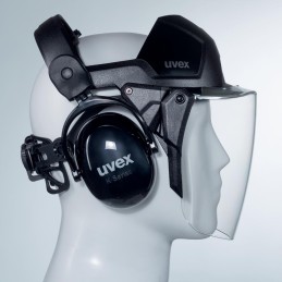 uvex pheos faceguard Visier aus Polycarbonat mit Gehörschutz