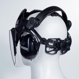 Visière uvex pheos faceguard en polycarbonate avec protection auditive