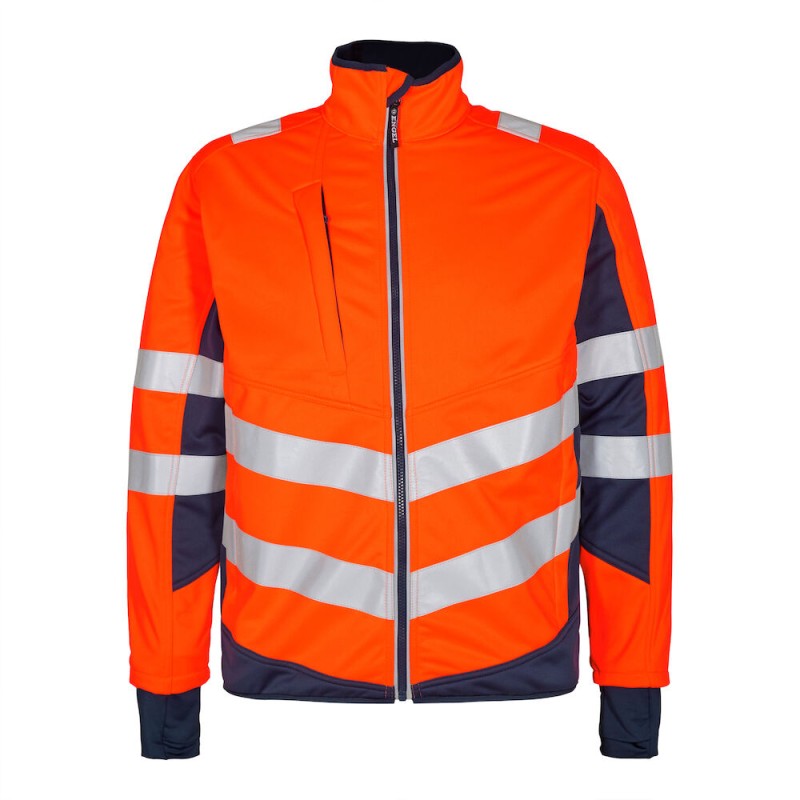 Blouson softshell Safety orange/bleu | Taille: M